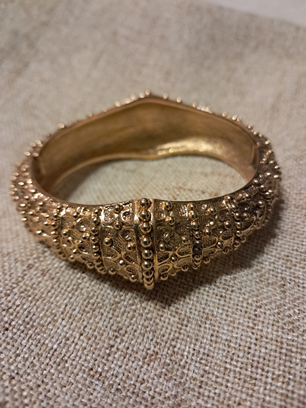 Joan Rivers Gold Ornate Beaded Filigree Bangle